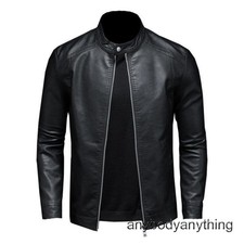 Fashion Men's Faux Leather Slim Fit Jacket Motorcycle Dress Casual Coats Outdoor