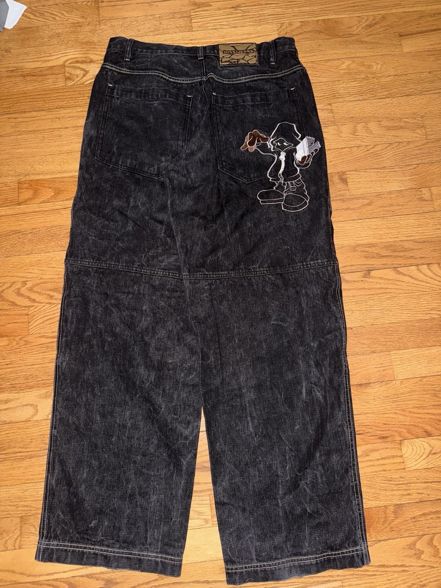 Embroidered Diss jeans y2k JNCO style jeans wide leg baggy fit