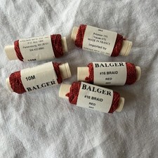 Kreinik Balger 16 Braid Red 003 Metallic Embroidery Thread 10M Lot 5  new