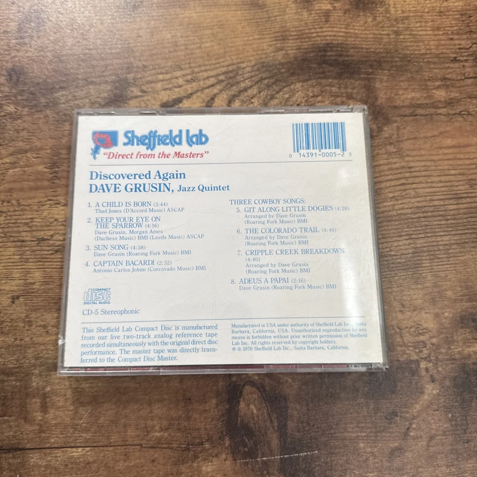 [MINT!] Dave Grusin Discovered Again! CD RARE Soul-Jazz Fusion Sheffield Lab CD Foto 2 de 3