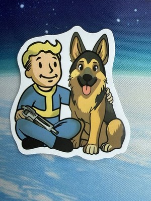 Fallout Sticker Vault Boy Dogmeat Game Decal Post Apocalypse Gamer Fan Art