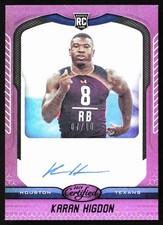 2019 Certified Rookie Signatures Karan Higdon Rookie Auto 07/10 Houston Texans