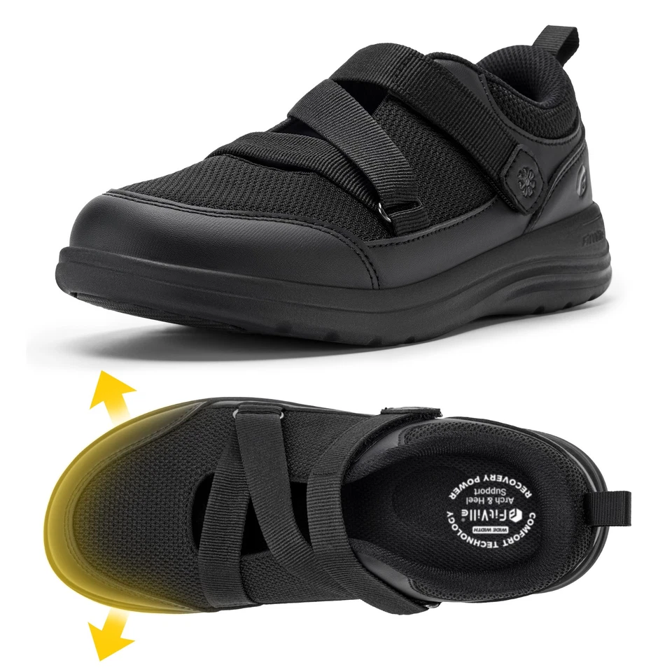 FitVille Womens Adjustable Strap Diabetic Shoes Extra Wide Sandals Swollen Feet - Image 4 of 4