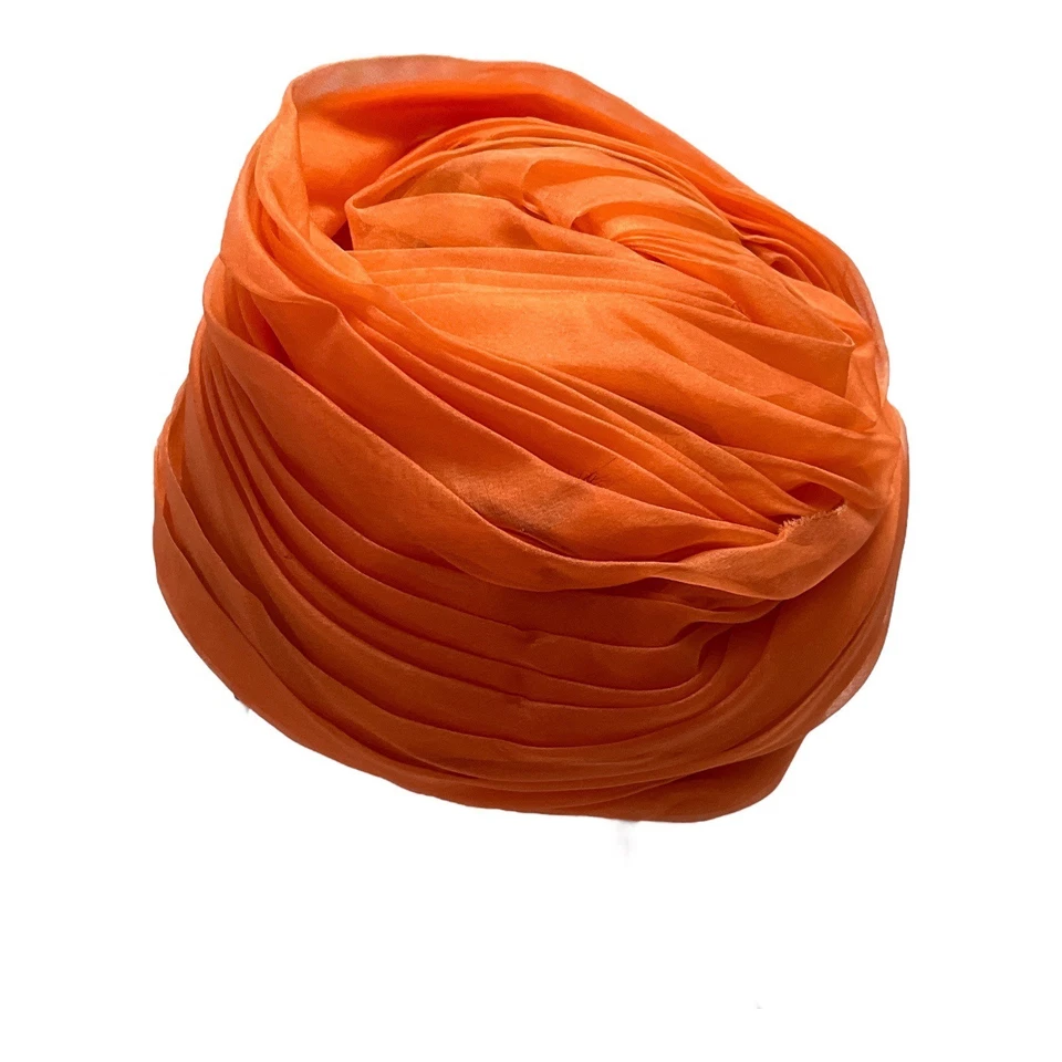 Vintage 1950s Mr. John Boutique Orange Chiffon Turban – Designer to the Stars - Image 4 of 4