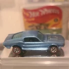 Hot Wheels Custom Mustang Blue 1968 Redlines Restored Car 1:64 Opening Hood