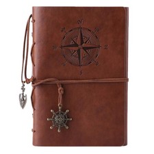 MALEDEN Refillable Spiral Daily Notepad Classic Embossed Travel Journal Diary