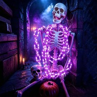 Lichterkette Halloween 2M 100 LED 8 Lichtmodi Batteriebetrieben Lila Deko Party