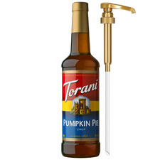 Torani Coffee Syrup, Pumpkin Pie Flavored Syrup for Drinks, Pump Included, 25.4