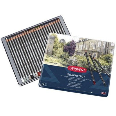 Derwent Graphitint Pencils, Metal Tin, 24 Count 0700803