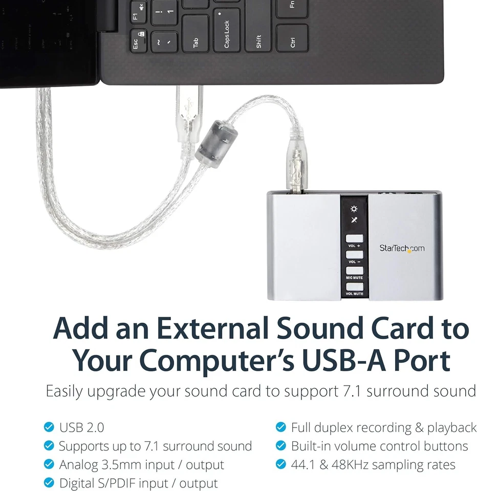 StarTech.com 7.1 USB - External Sound Card for Laptop with SPDIF Digital Audio - - Image 4 of 4