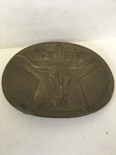 Marlboro Longhorn Belt buckle Philip Morris.INC Solid Brass Vintage 