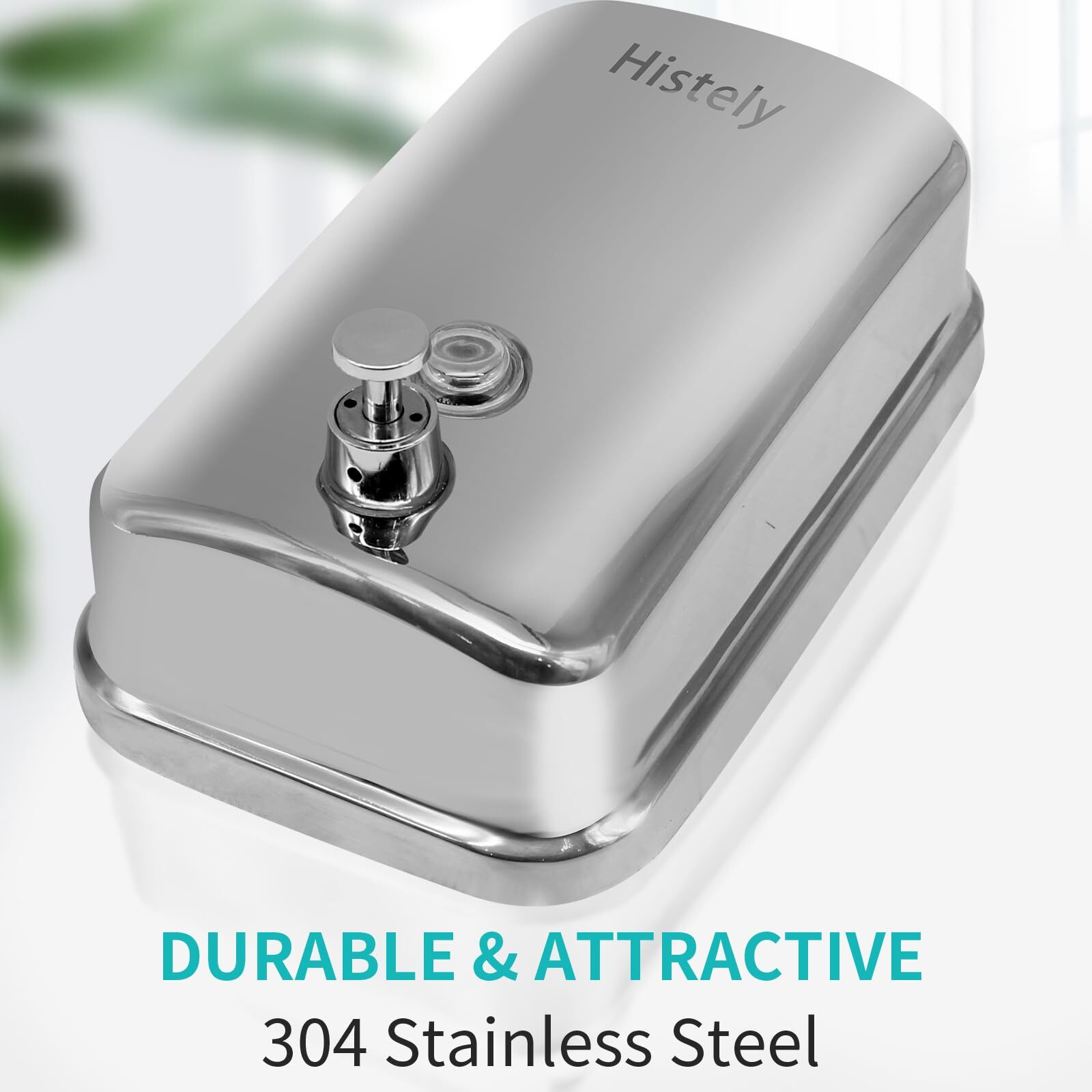 Stainless Steel Commercial Soap Dispenser Wall Mount Manual Dispenser, 500ml