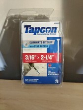 TapCon 3/16" x 2-1/4" White Star Flat-Head Concrete Screws 75-pack