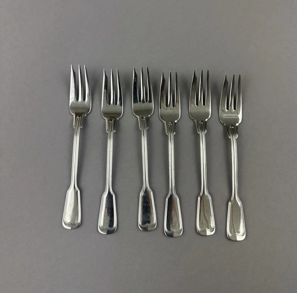 WMF Augsburger Fadenmuster, Alte Serie, Cromargan, 6 Kuchengabel - Bild 2 von 4