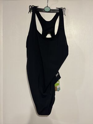 Zoggs Cottesloe Powerback Swimsuit - Black   Size 16 - Ecolast