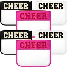 6 Pcs Cosmetic Cheer Bag with Chenille Letter Patches Gifts Makeup Cheerleade...