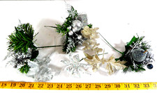 Vintage Silver Christmas Floral Picks Lot of 7 Greenery Wreath Centerpiece Craft