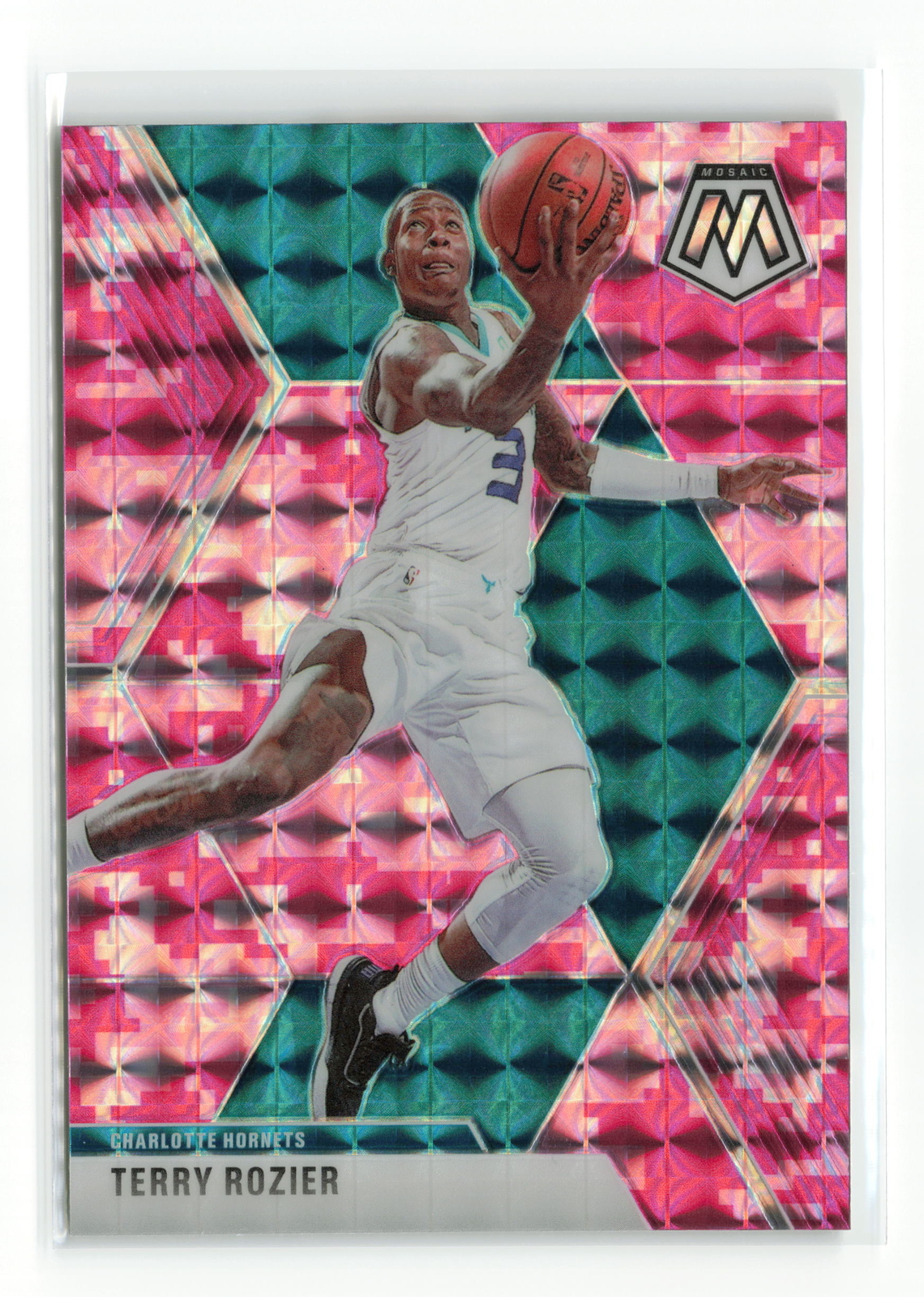 TERRY ROZIER #72 2019-20 PANINI MOSAIC HORNETS CAMO PINK