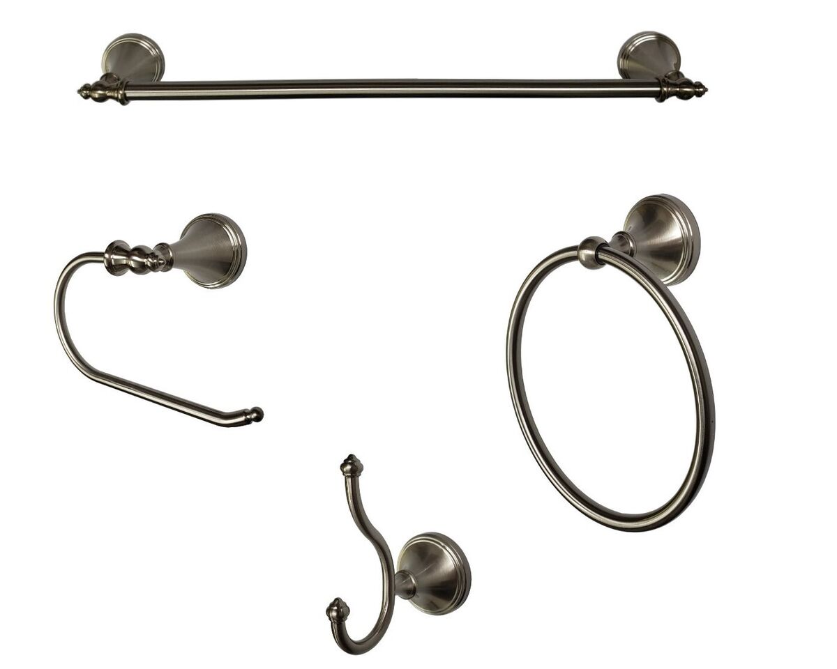 ARISTA 4-Piece Annchester Chrome Decorative Bathroom Hardware Set ARISTA 4-Piece Annchester Chrome Decorative Bathroom Hardware Set