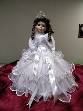 Bambola ceramica sposa apertura ombrello