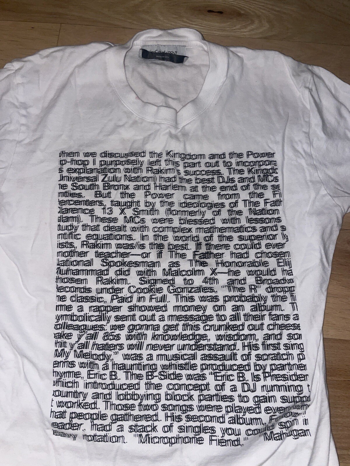 T SHIRT SAINT LAURENT MADE IN ITALY PARAGRAFO SCRITTO SFOCATO YSL YVES AUTENTICA