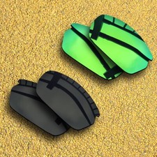 2 Pairs Lenses Replacement for-Oakley Carbon Shift Polarized-Solid Black Green