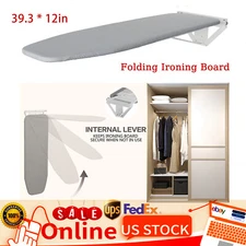 39"x12" Folding Compact Ironing Board Wall Mounted Ironing Station Space Saver