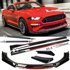 Front Bumper Lip Spoiler Splitter Body Side Skirt For Ford Mustang GT