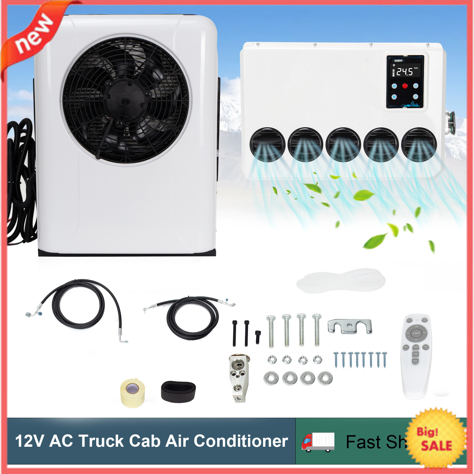 12000 BTU Truck Cab Air Conditioner  For Semi Trucks Bus RV Caravan 12V Split AC-image