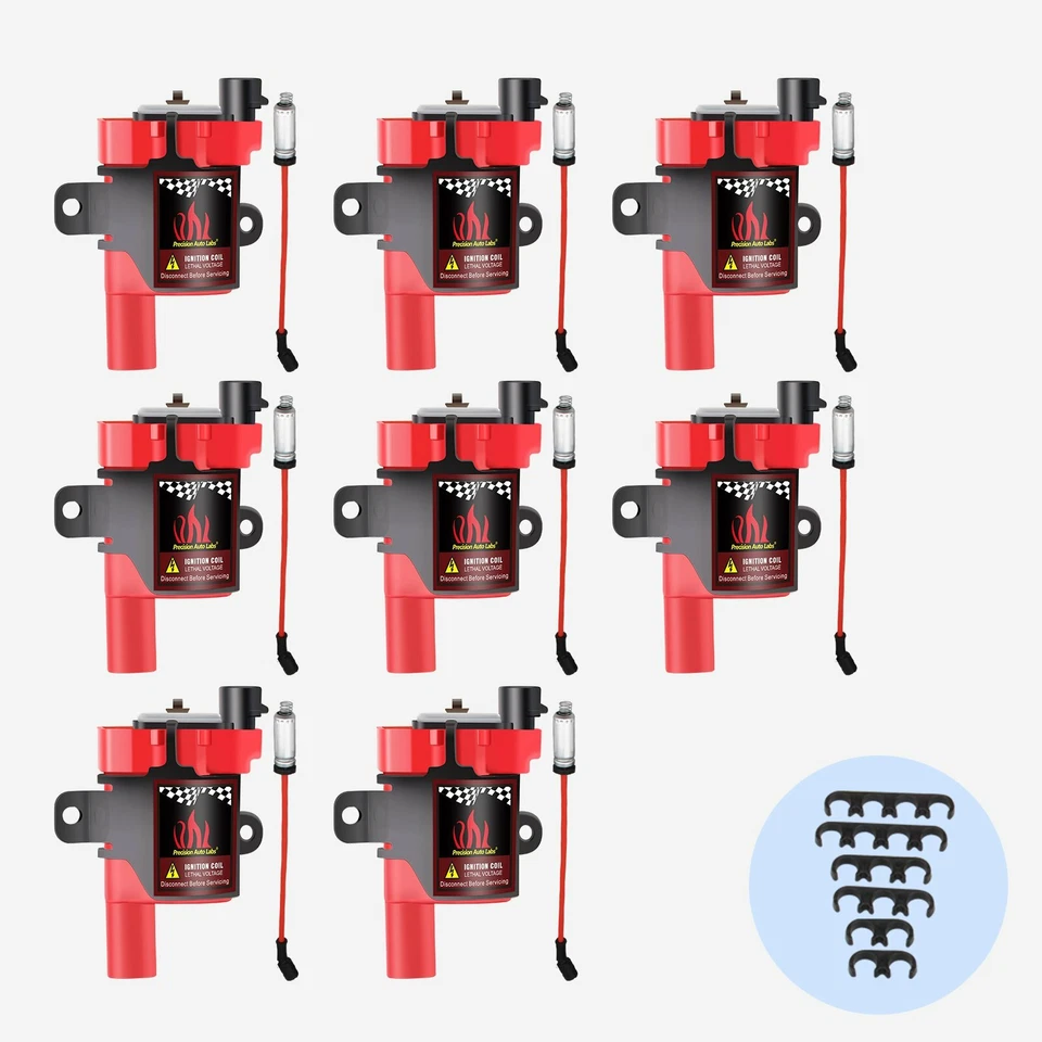 Round Ignition Coil Pack W/Spark Wires for Silverado 1500 Suburban Tahoe 2500 V8 - Image 2 of 4