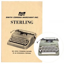 Smith Corona Sterling Typewriter Instruction Manual Repro User Antique Vtg 5Y thumbnail