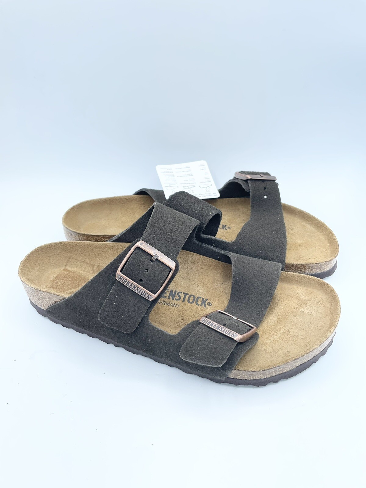 Birkenstock Arizona Suede Mocha Soft Footbed Sandal EU 40/ US Womens 9  Men's 7 736399103304 | eBay
