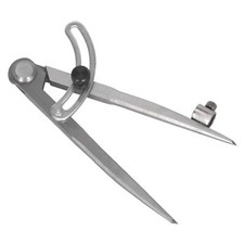 150mm Locking Wing Divider With Compass Brushed Metal Finish Adjustment Screw