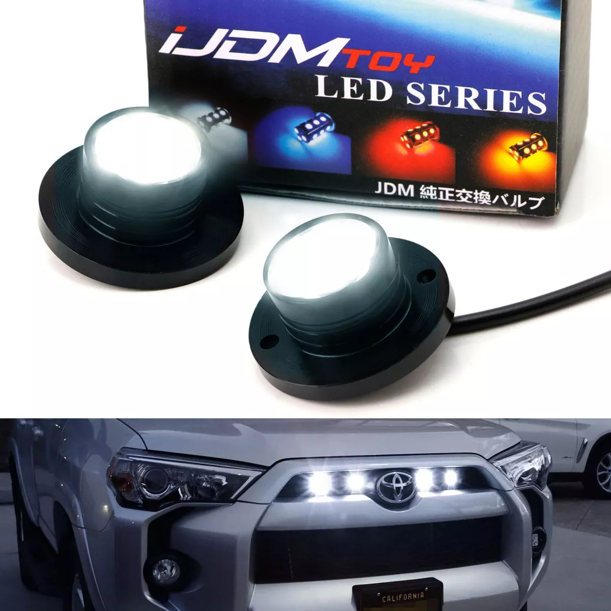 White LED Surface Flush Mount Spot Light Kit For Car Truck SUV 4x4
