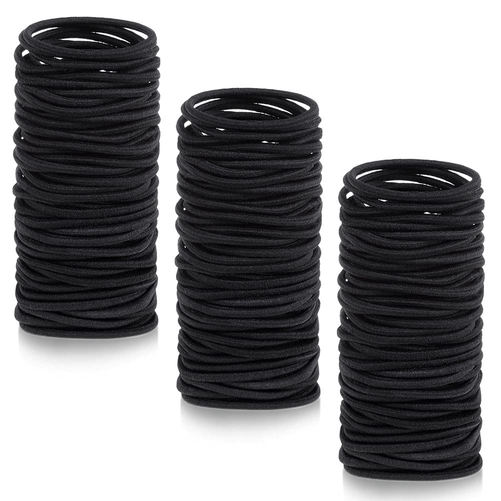 Anezus 250 Pcs Black Small Hair Ties Rubber Bands for Women Men Kids