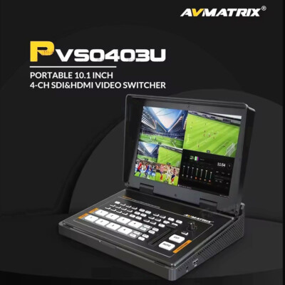 AVMATRIX PVS0403U 4-Channel SDI-HDMI Video Switcher 10.1'' Screen FHD IPS Monitor