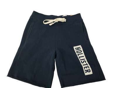 HOLLISTER Sunset Cliffs Cotton Fleece Joggers Sweat Shorts Navy sz