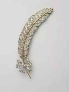 Authentic 1.50Ct Round Cut Real Moissanite Feather & Bow Brooch Pin 14K Yellow Gold Plated