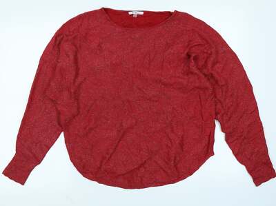 Vila Milano Damen-T-Shirt rot Baumwolle Basic Größe L runder Ausschnitt