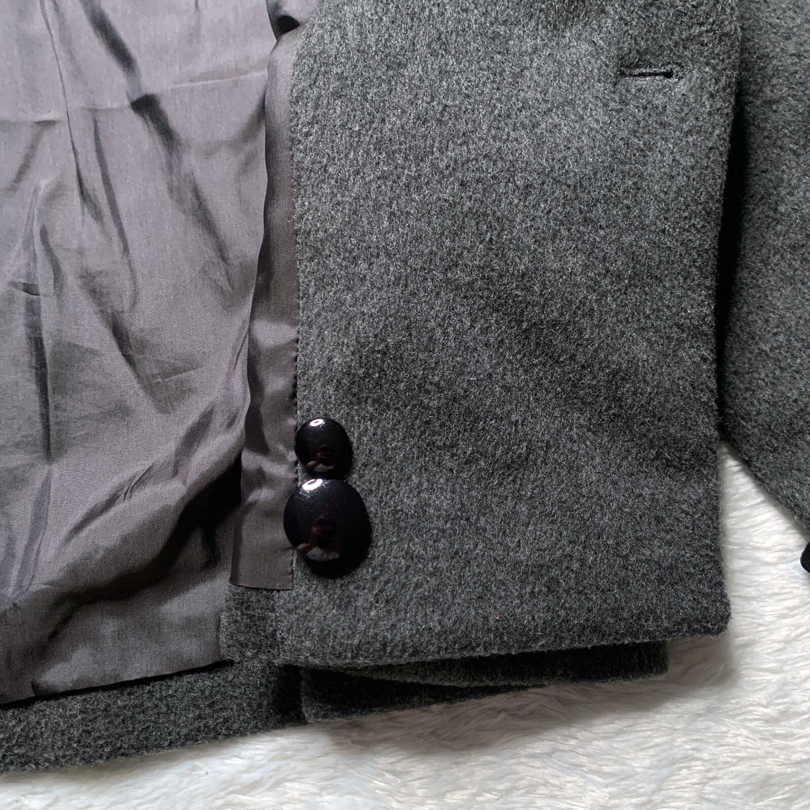 Giacca vintage Saint Laurent Rives Gauche con finiture in velluto doppio petto taglia 44