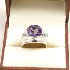 Alexandrite Oval Cut  Gemstone With 925 Sterling Silver Ring For Men's #A626