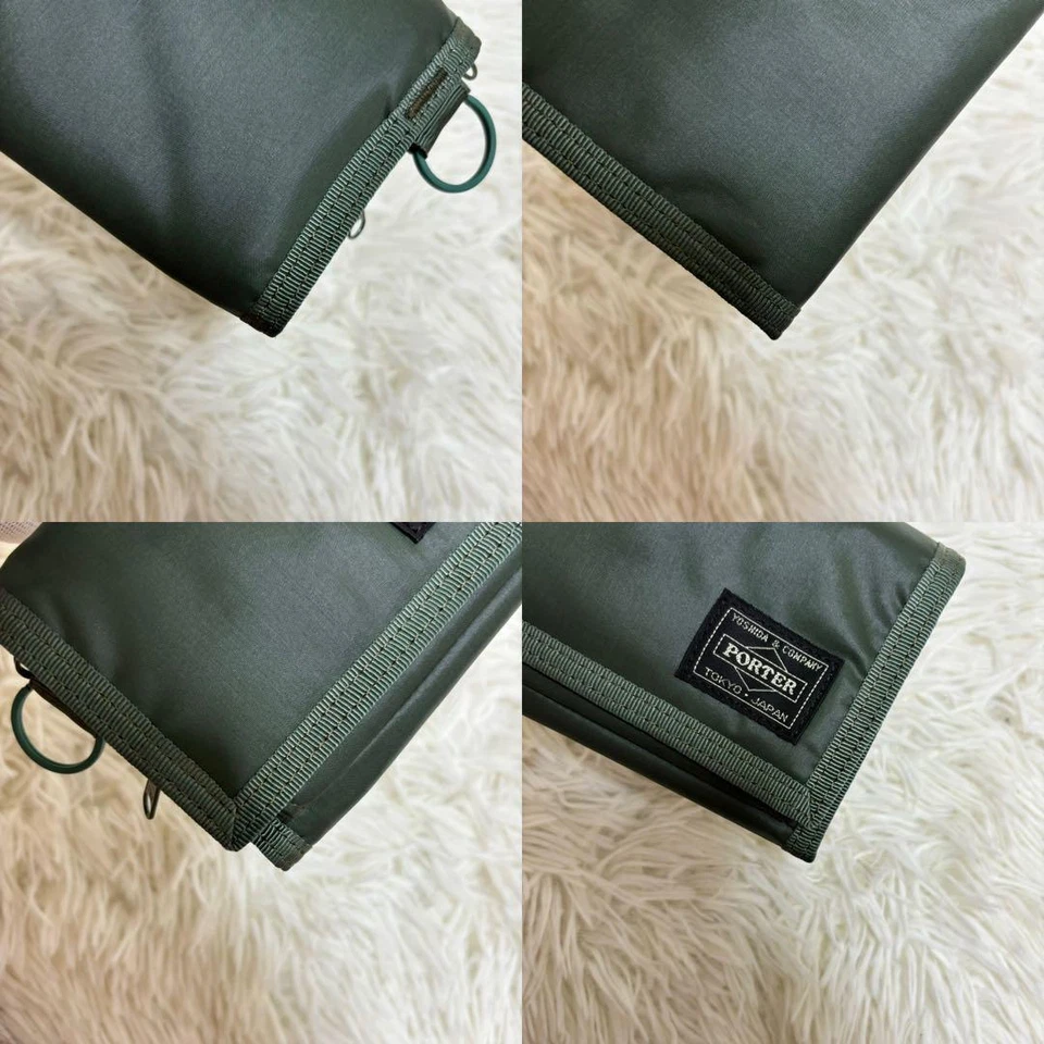 Yoshida PORTER Cápsula Tri Plegable Cartera Caqui Verde 555-06439 NUEVO Hecho en Japón Foto 3 de 4