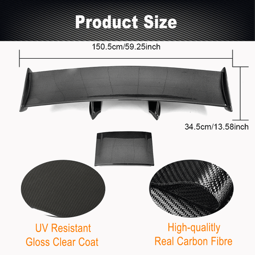 Adatto per Nissan GT-R GTR R35 09-20 DRY carbonio spoiler posteriore spoiler ala labbro  - Foto 7 di 11