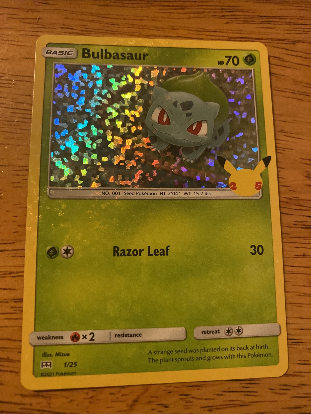 Pokémon SHINY BULBASAUR 25th Anniversary McDonald's 1/25 HOLO Promo Card  2021