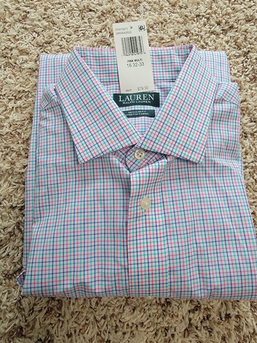 LAUREN RALPH LAUREN Men Ultra Flex Stretch Regular Fit Wrinkle Free Dress  Shirt | eBay