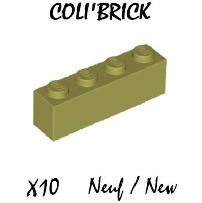 Lego 3010 - 10x Steine / Brick 1x4 - Grün / Olive Green - Konvolut kg - New Neu