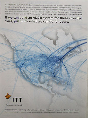 6/2009 PUB ITT ADS-B AMERICA AIR TRAFFIC CONTROL TECHNOLOGY ORIGINAL ANZEIGE