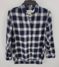 Grayson Shirt Womens Medium 2 Blue White Plaid Long Sleeve Button Up Cotton
