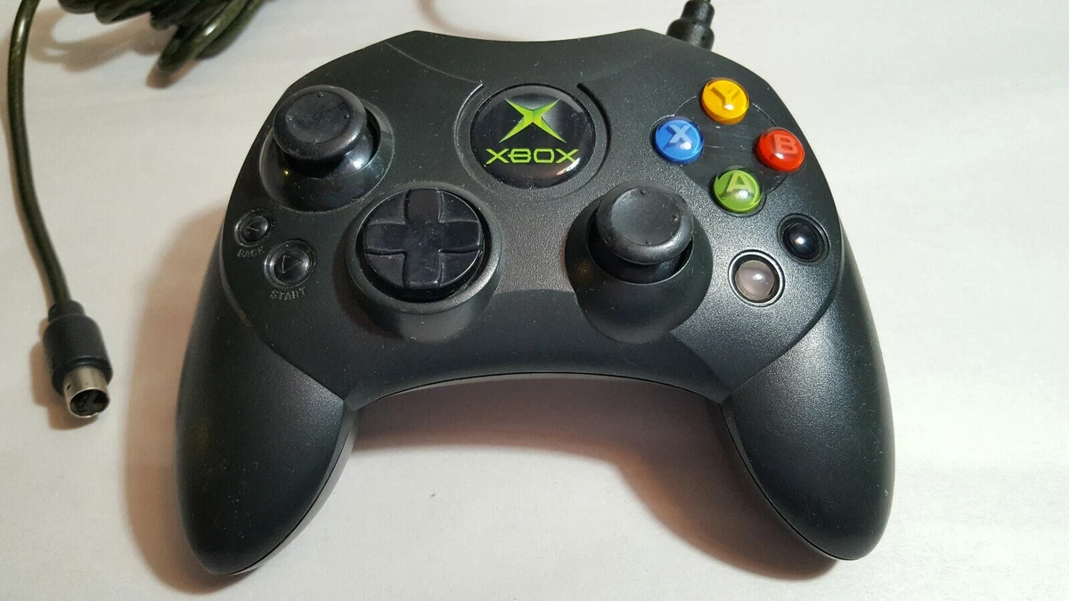 Official Black Microsoft Original Xbox Controller S Not Tested NO BREAKAWAY