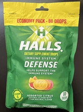 Halls Defense Immune System Defense-Economy Pack 80 Cough Drops-Assort Citrus